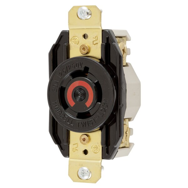 Locking Receptacle, L14-20R, 20 A, 125/250V AC, Single Phase, 3 Pole, Flush Mount, Screw Terminals